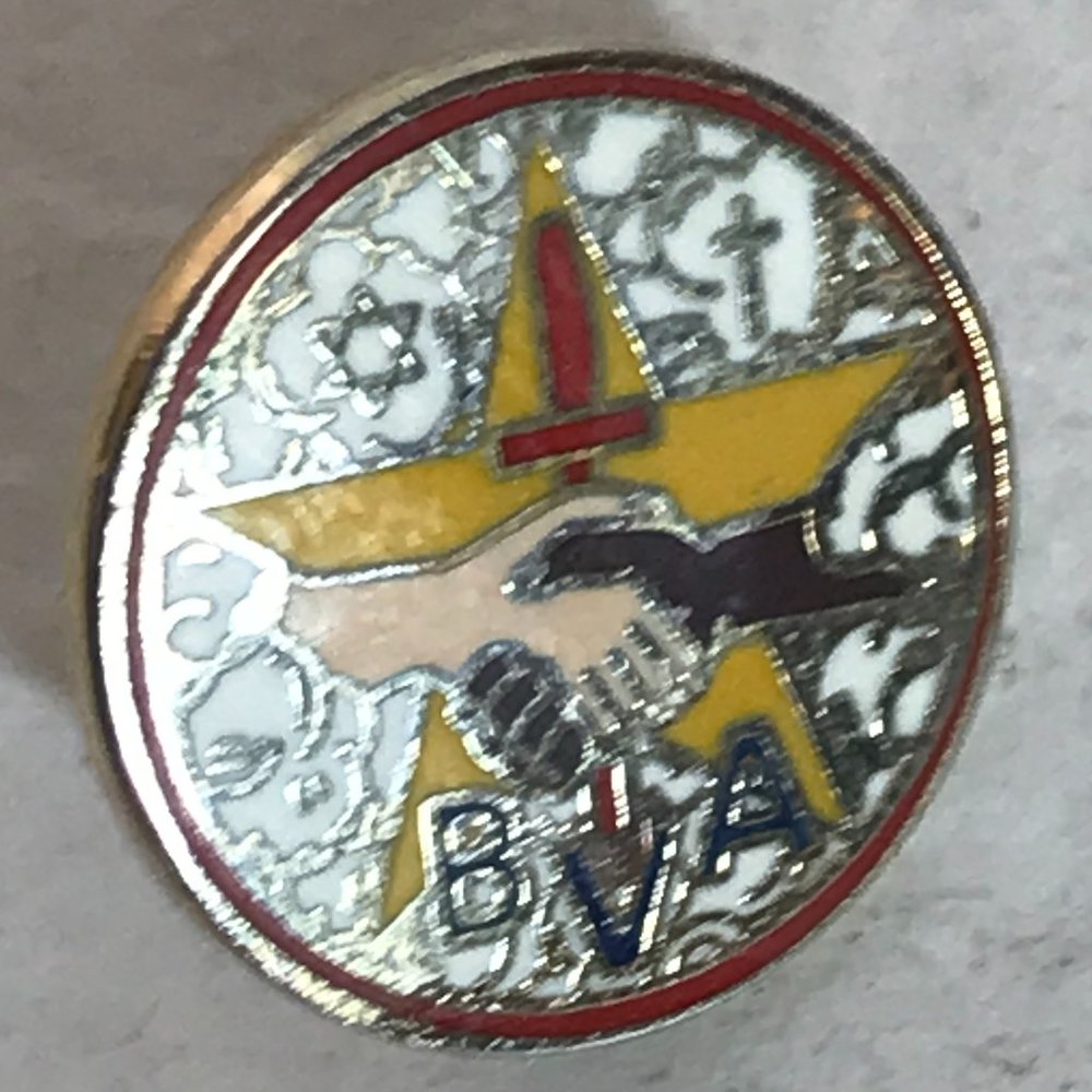 Vintage Cross Hexagram Freemason Handshake Pin